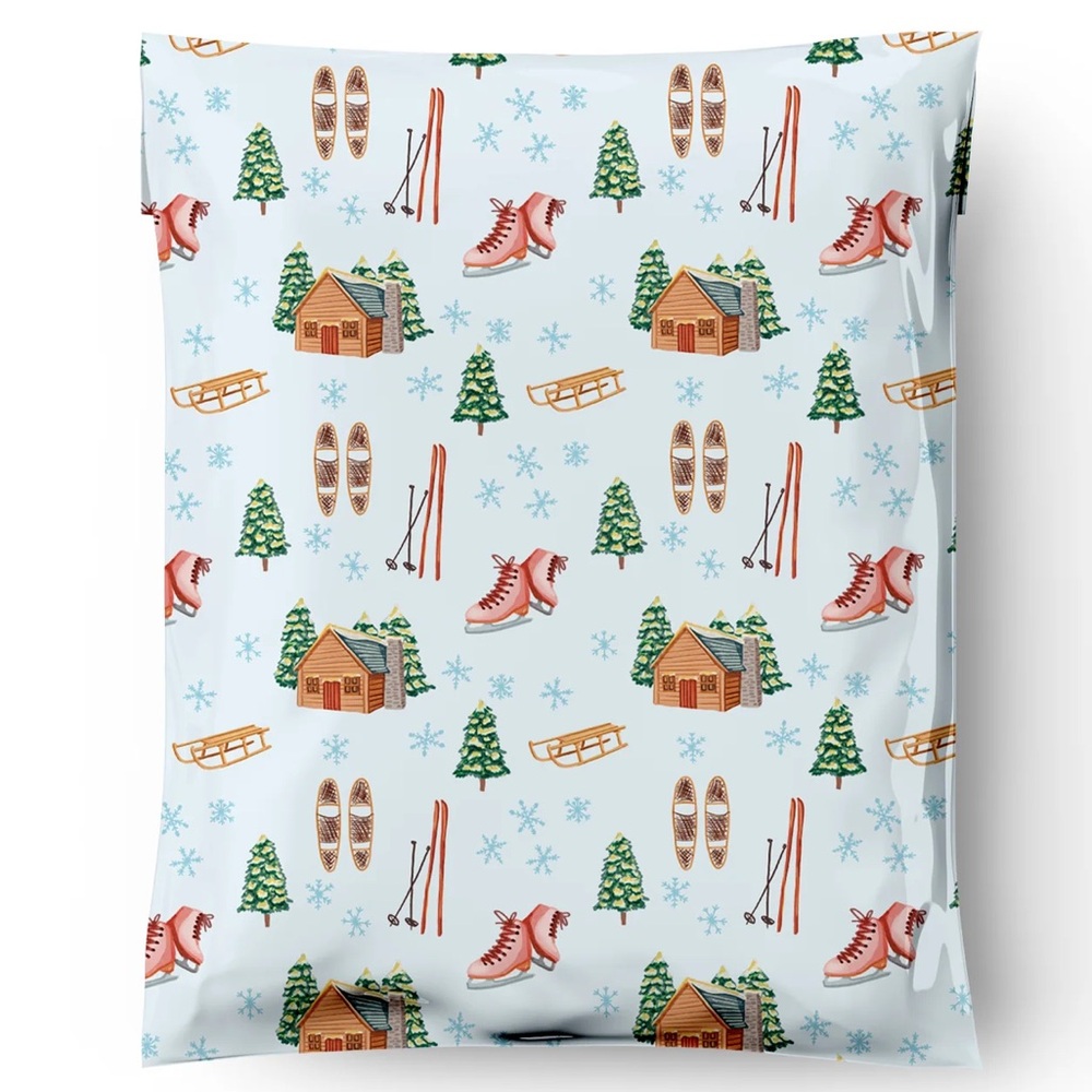 Christmas Snowfall Day Poly Mailers 10x13 Pack of 25 - Picture 2 of 9